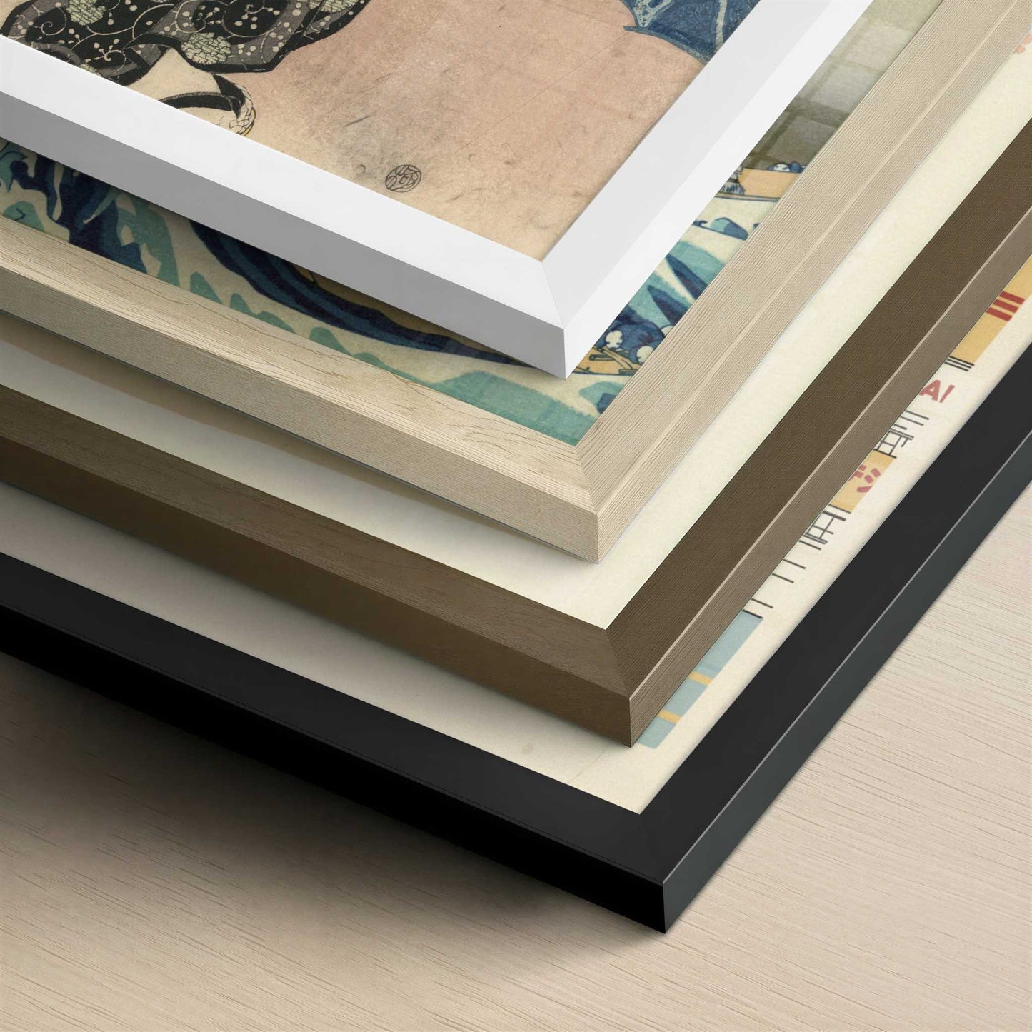 The Actor Naritaya Hakuen (c.1830) by Utagawa Toyokuni – Art Print - Close-up detail of the different frames