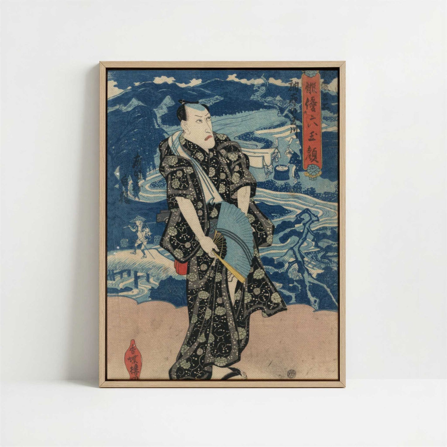 Framed Canvas - Framed canvas in oak color frame