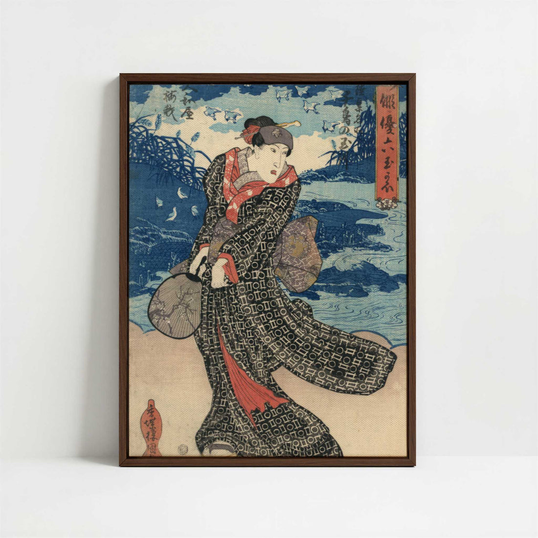 Framed Canvas - Framed canvas in dark wood color frame