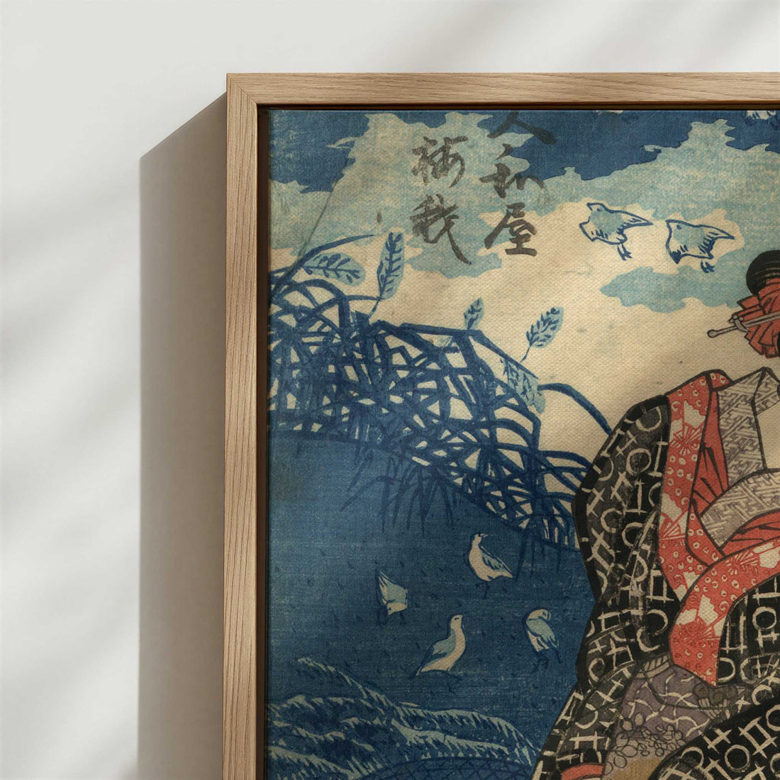 Framed Canvas - Close-up detail and texture of the framed canvas