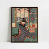 Framed Canvas - Framed canvas in dark wood color frame