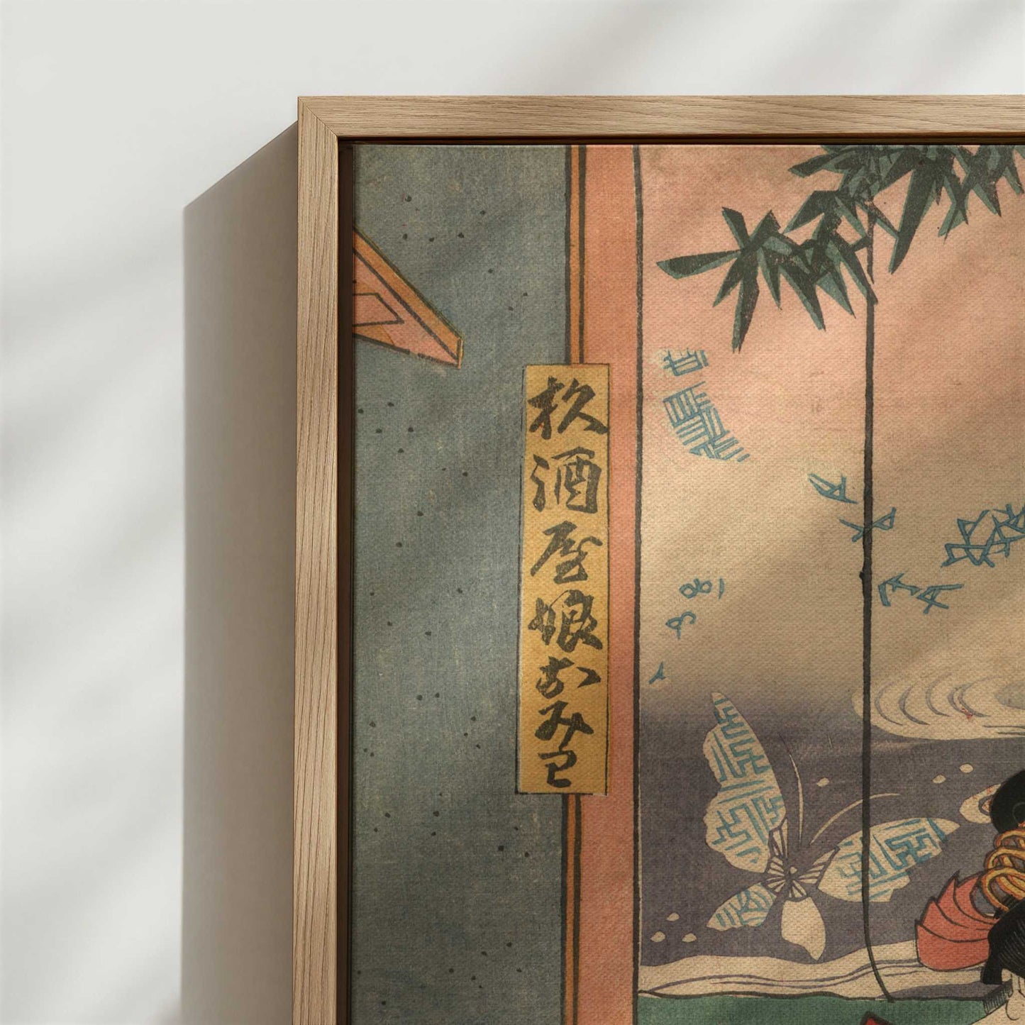 Framed Canvas - Close-up detail and texture of the framed canvas