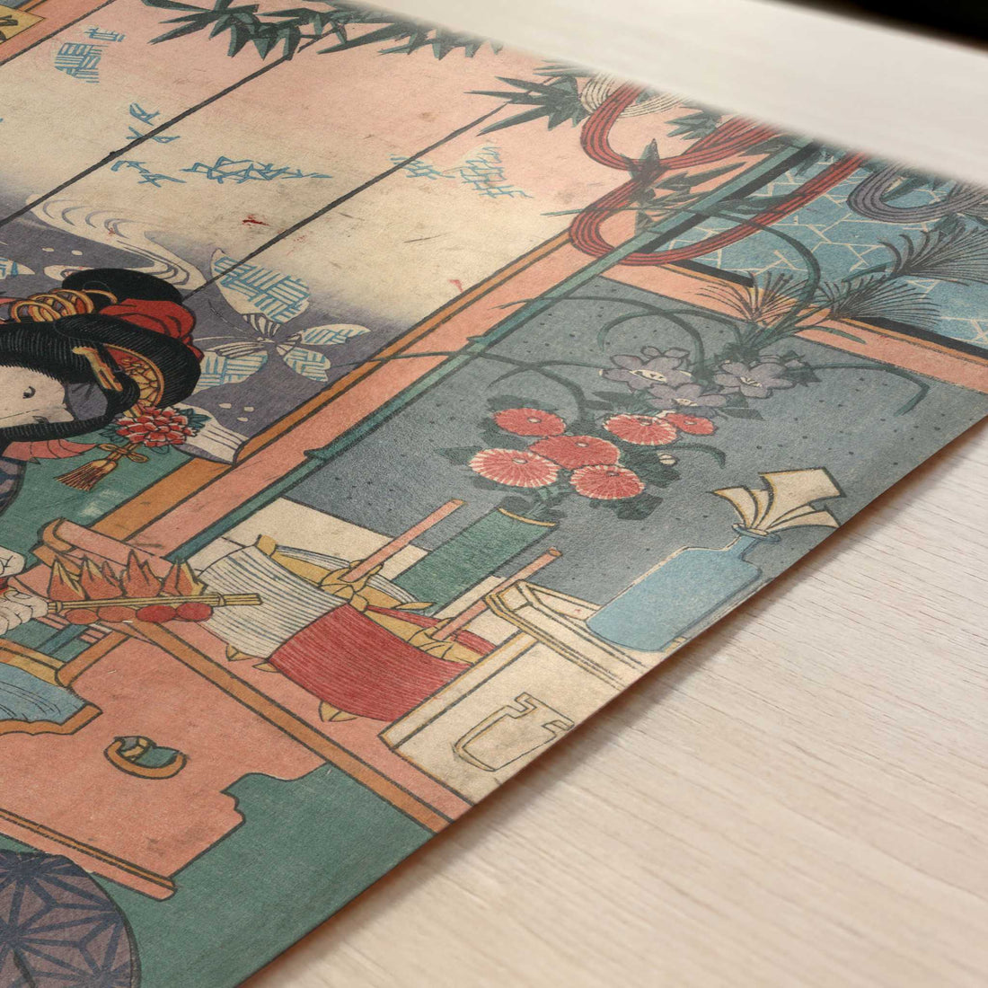 The Young Maiden Omiwa (1859) by Toyokuni Utagawa – Art Print - Close-up detail of the art print