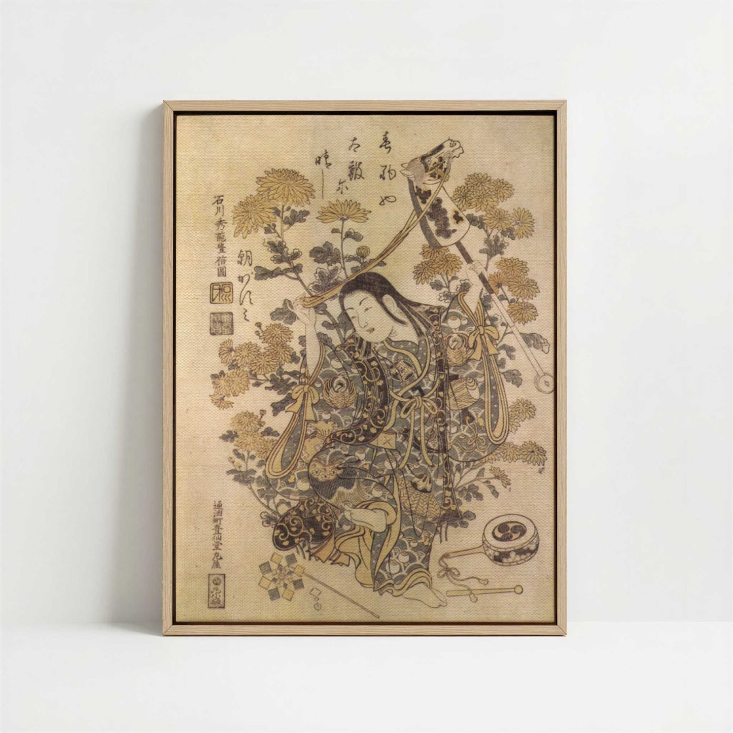 Framed Canvas - Framed canvas in oak color frame