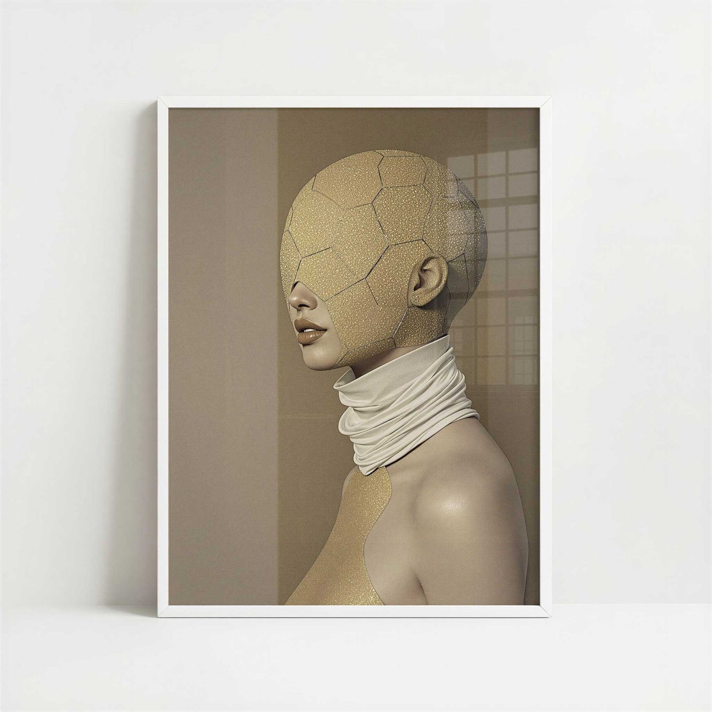 Unbiased Eyes – The Veil of Truth – Art Print - Art print in white frame