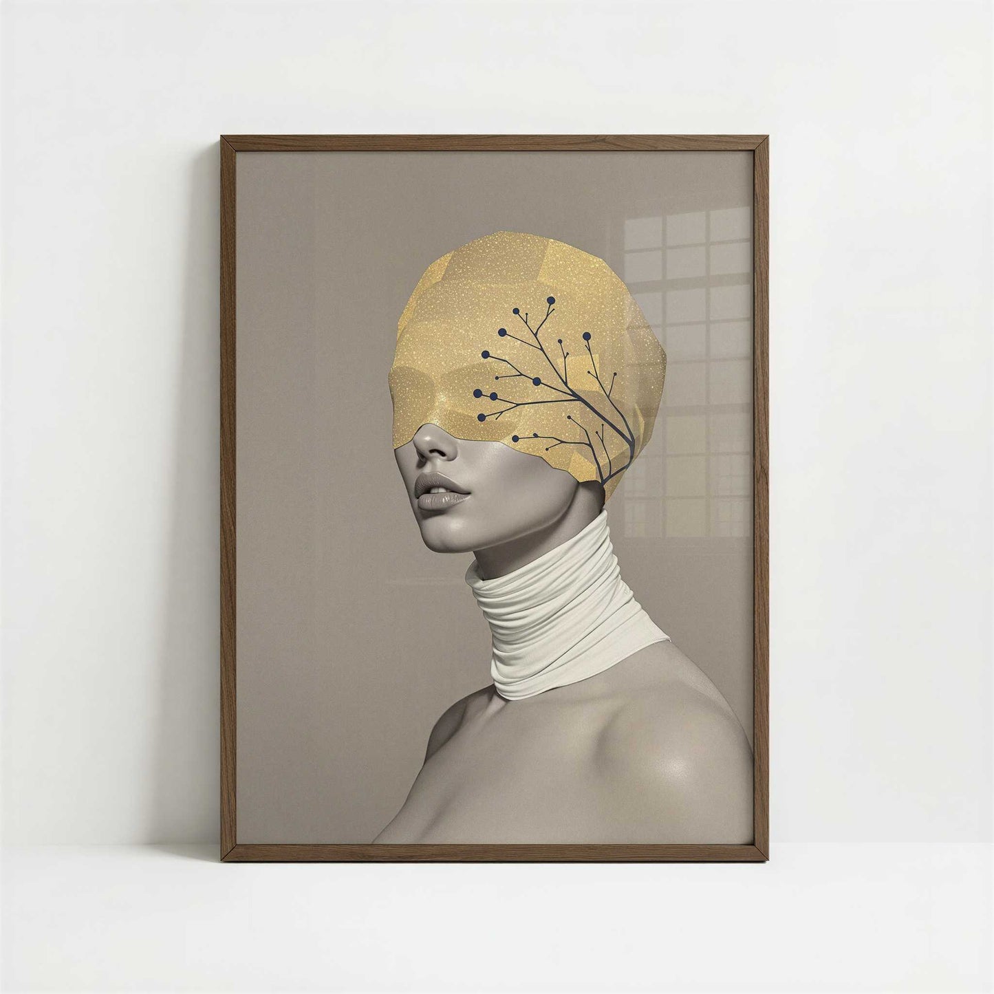 Unbiased Eyes – Unseen Balance – Art Print - Art print in dark wood frame