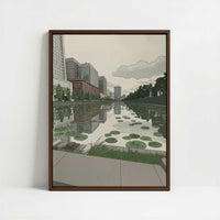 Framed Canvas - Framed canvas in dark wood color frame