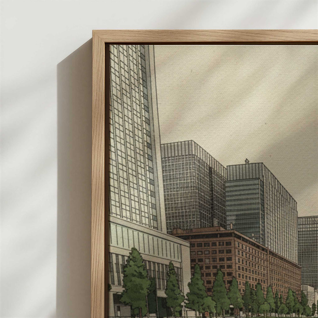 Framed Canvas - Close-up detail and texture of the framed canvas