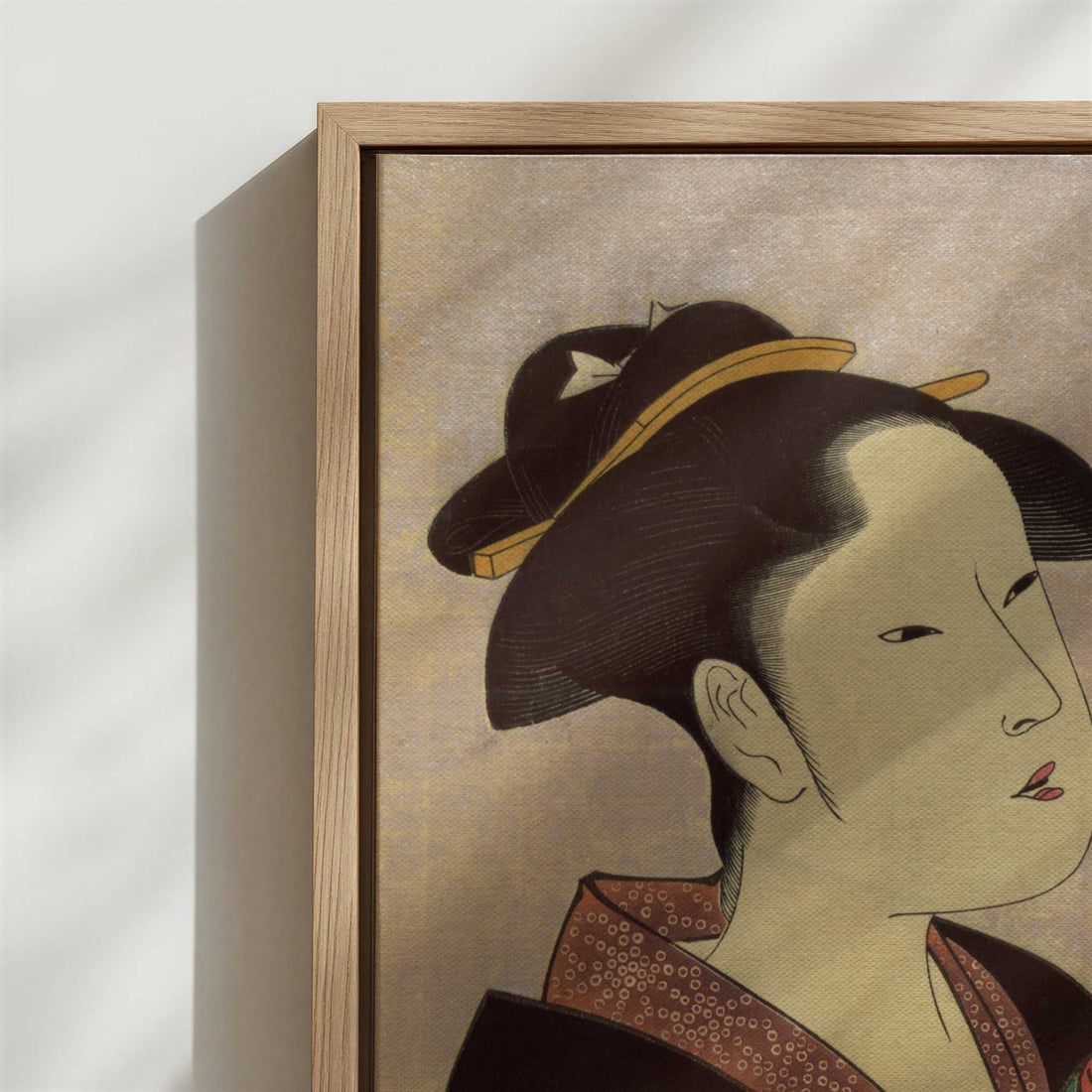 Framed Canvas - Close-up detail and texture of the framed canvas