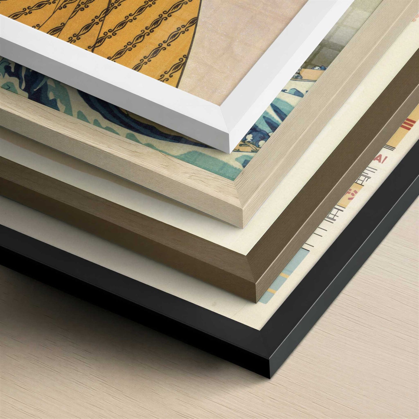 Fumiyomu onna (c.1780) by Kitagawa Utamaro – Art Print - Close-up detail of the different frames