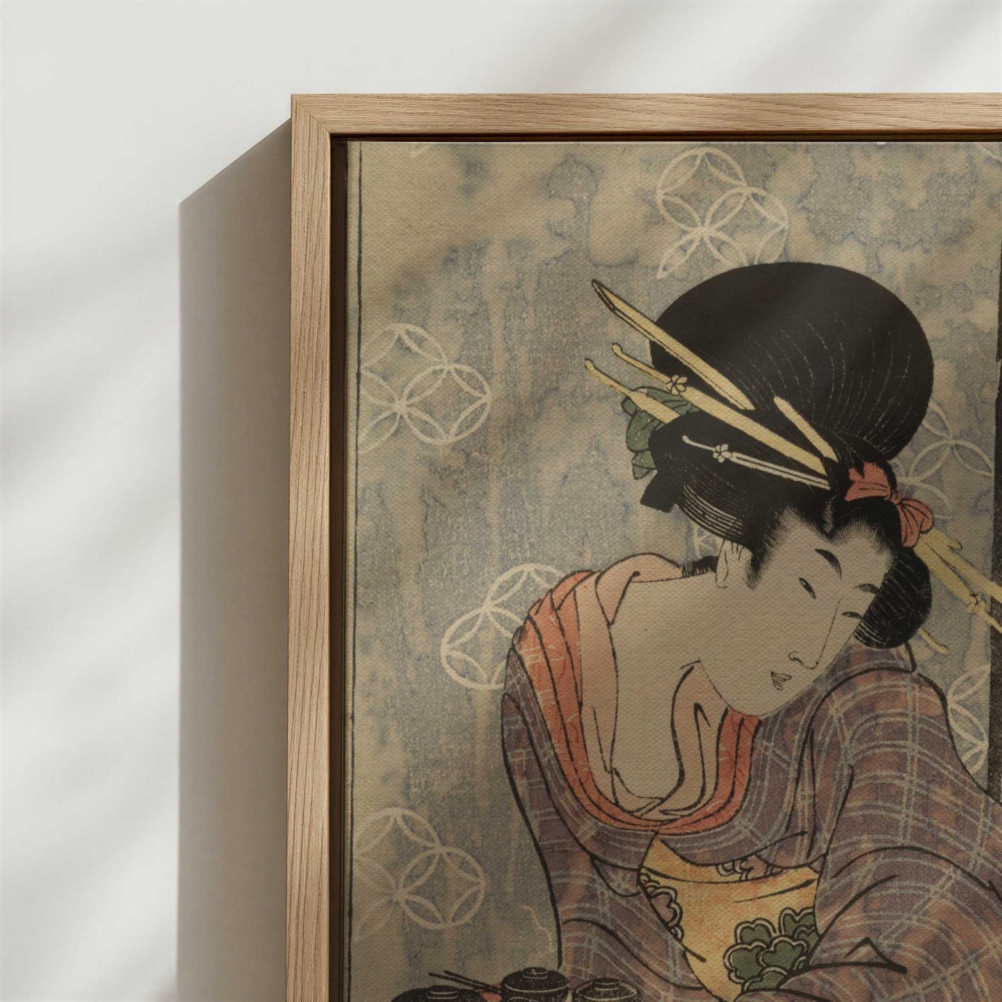 Framed Canvas - Close-up detail and texture of the framed canvas