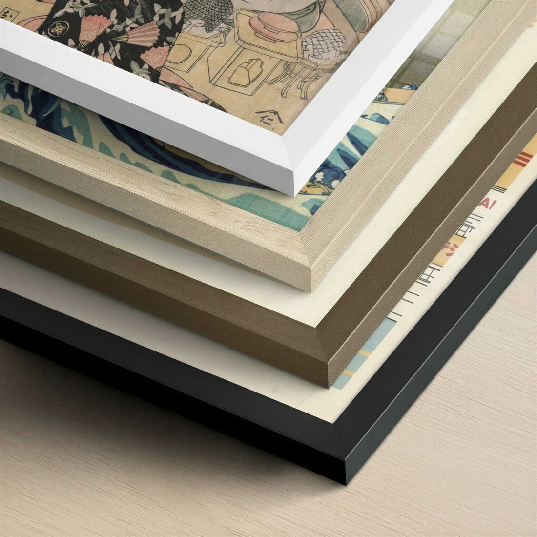 Hideyoshi and his Wives (c.1805) by Kitagawa Utamaro – Art Print - Close-up detail of the different frames