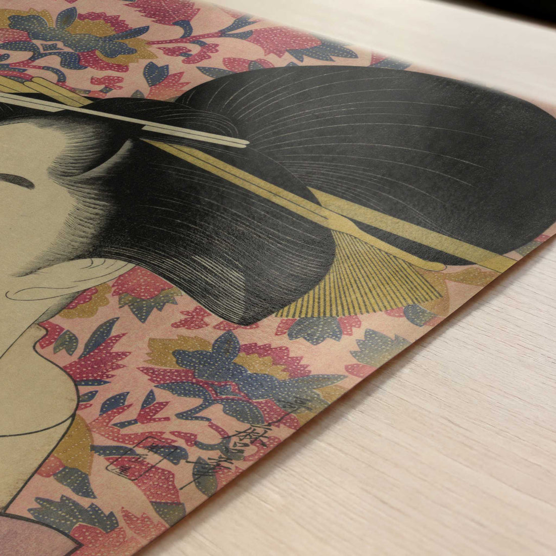 Kushi (c.1780) by Kitagawa Utamaro – Art Print - Close-up detail of the art print