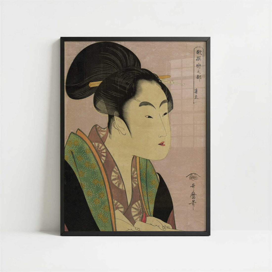 Nightly Love (1793) by Kitagawa Utamaro – Art Print - Art print in black frame