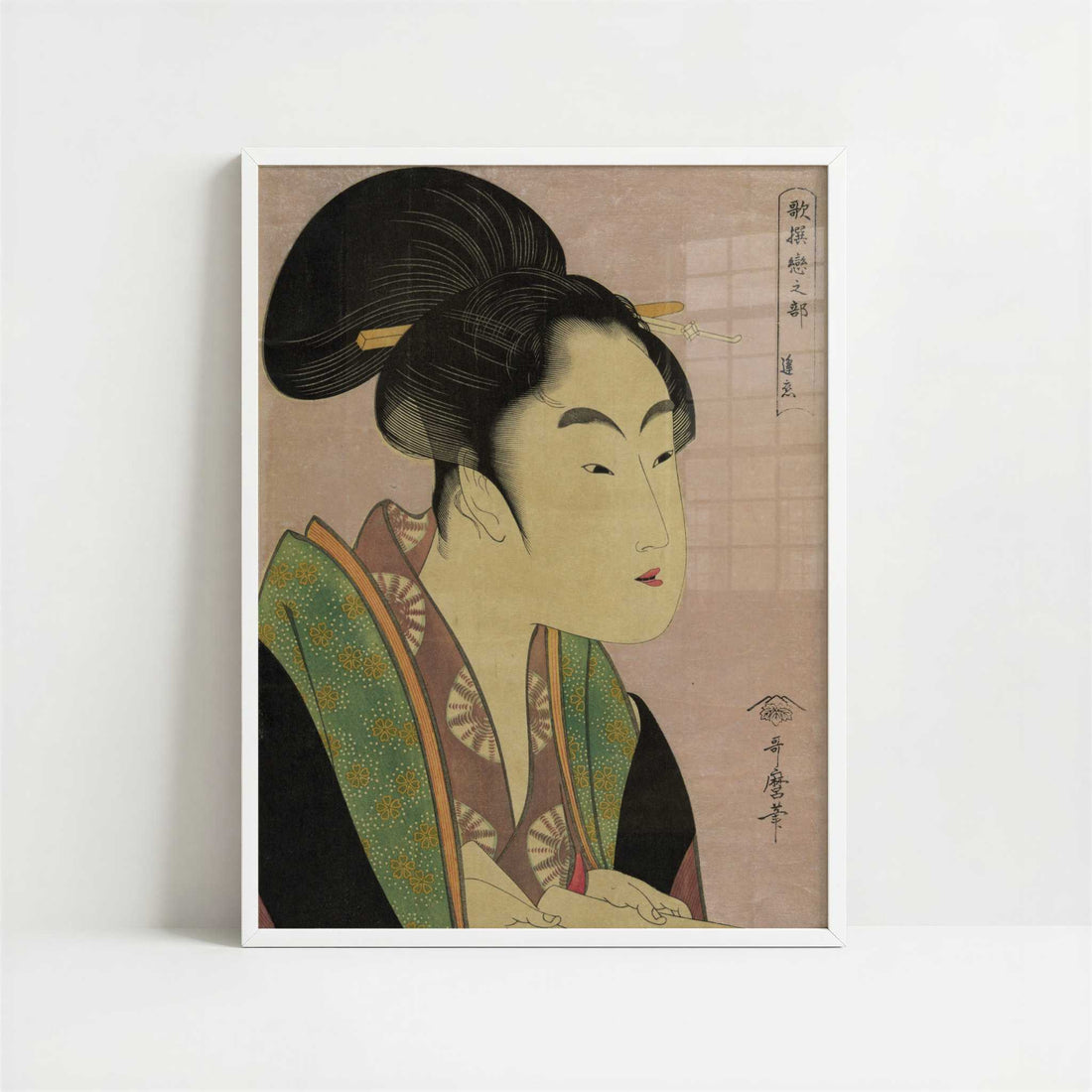 Nightly Love (1793) by Kitagawa Utamaro – Art Print - Art print in white frame