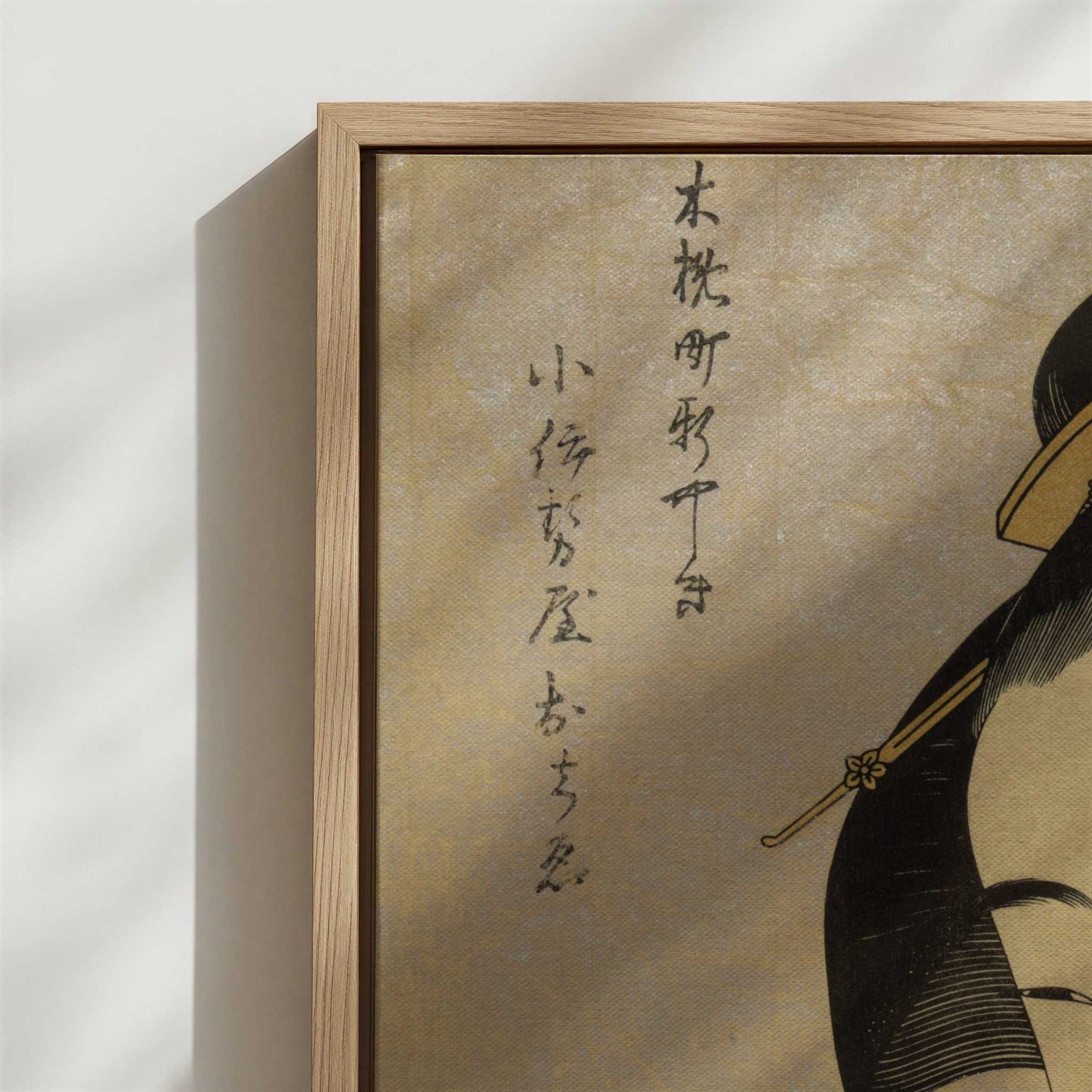 Framed Canvas - Close-up detail and texture of the framed canvas