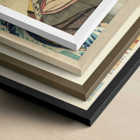 Ochie of the Ko-ise-ya of the Arayashiki in Kobikicho (c.1780) by Kitagawa Utamaro – Art Print - Close-up detail of the different frames