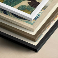 Okita of Naniwa-ya (c.1793) by Kitagawa Utamaro – Art Print - Close-up detail of the different frames