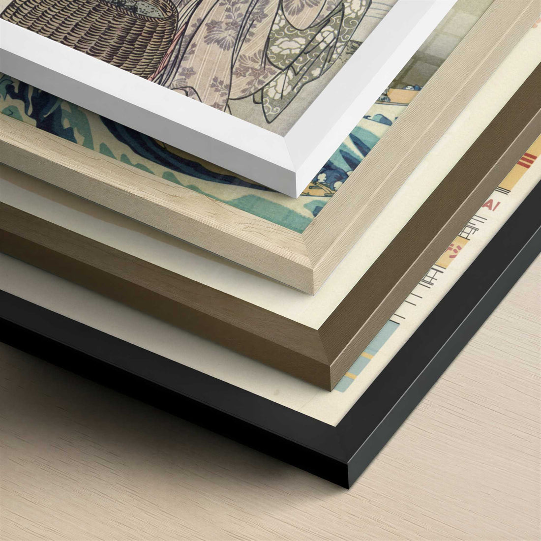 The Fishermen of Awabi (1790s) by Kitagawa Utamaro – Art Print - Close-up detail of the different frames