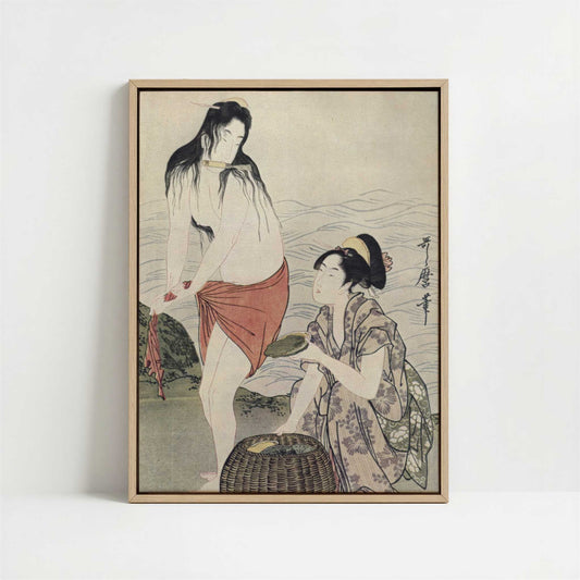 Framed Canvas - Framed canvas in oak color frame