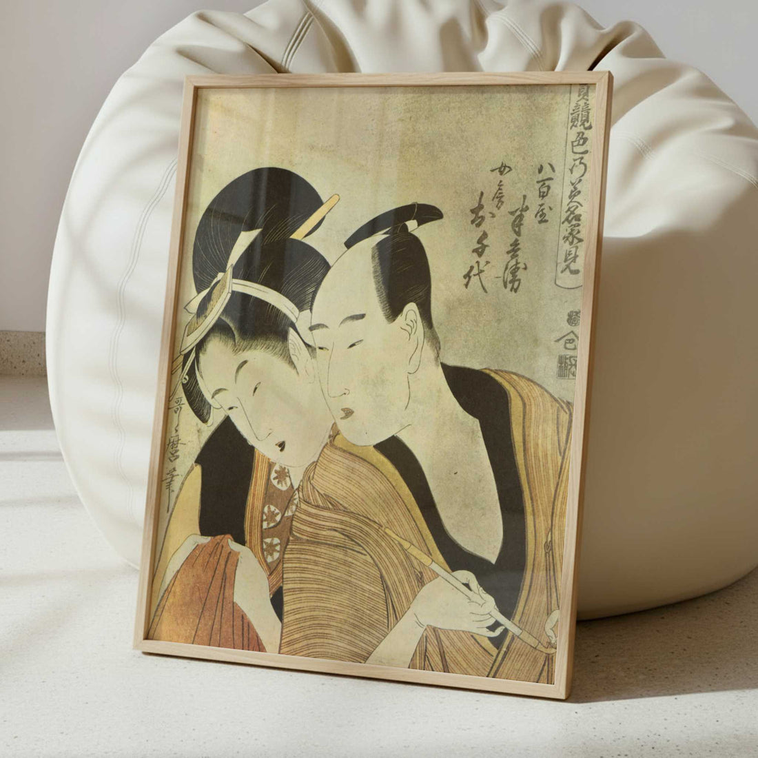 The Lovers Hambei and O'chie (1797–98) by Kitagawa Utamaro – Art Print - Interior inspiration
