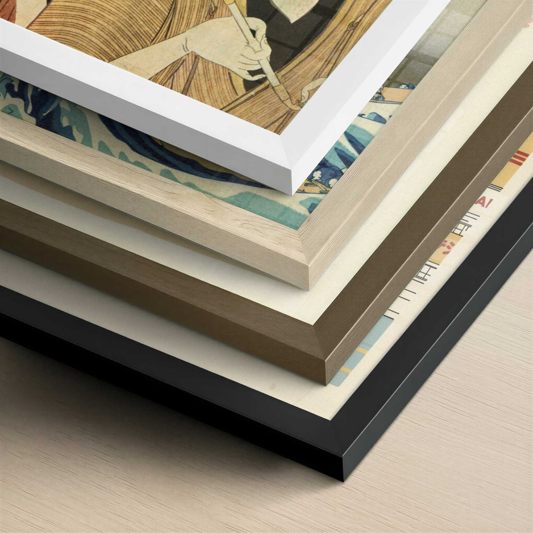 The Lovers Hambei and O'chie (1797–98) by Kitagawa Utamaro – Art Print - Close-up detail of the different frames