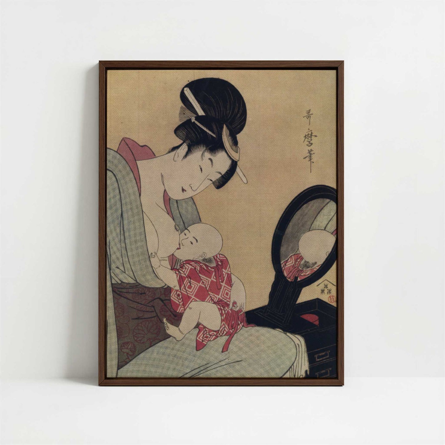 Framed Canvas - Framed canvas in dark wood color frame