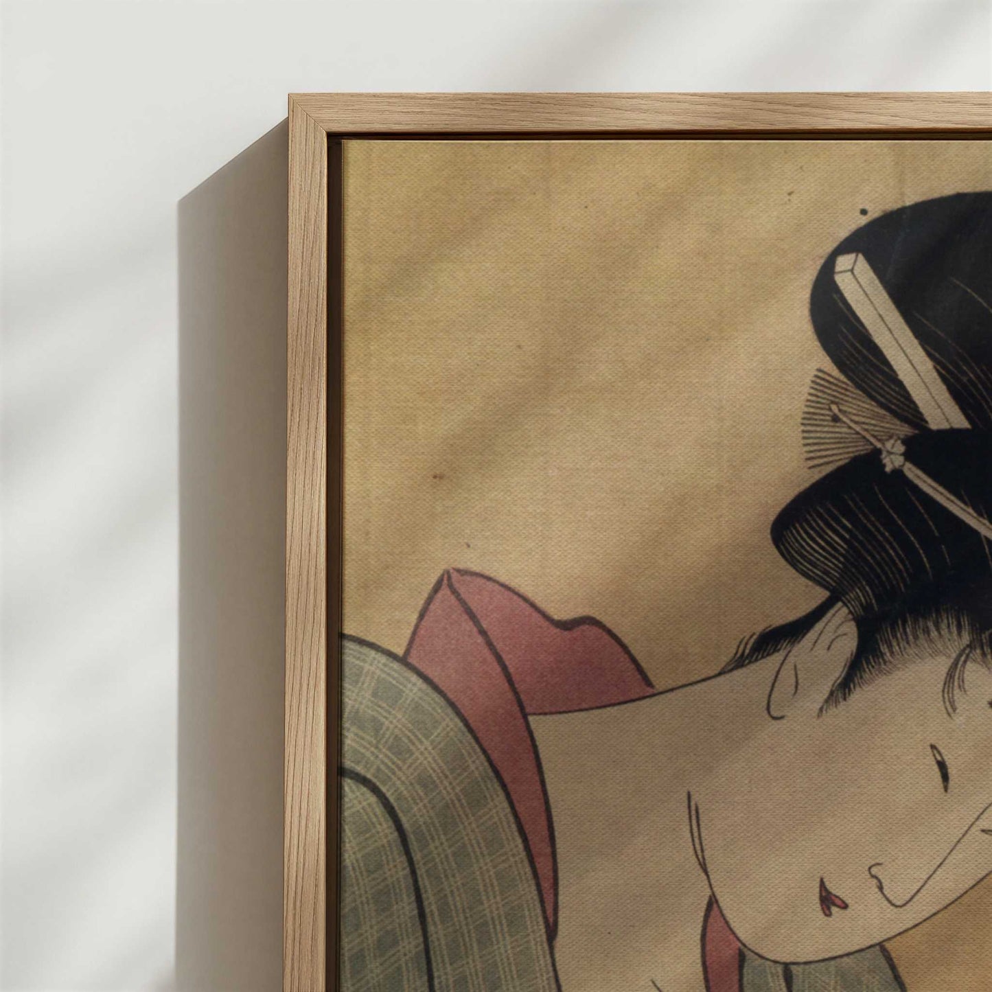 Framed Canvas - Close-up detail and texture of the framed canvas