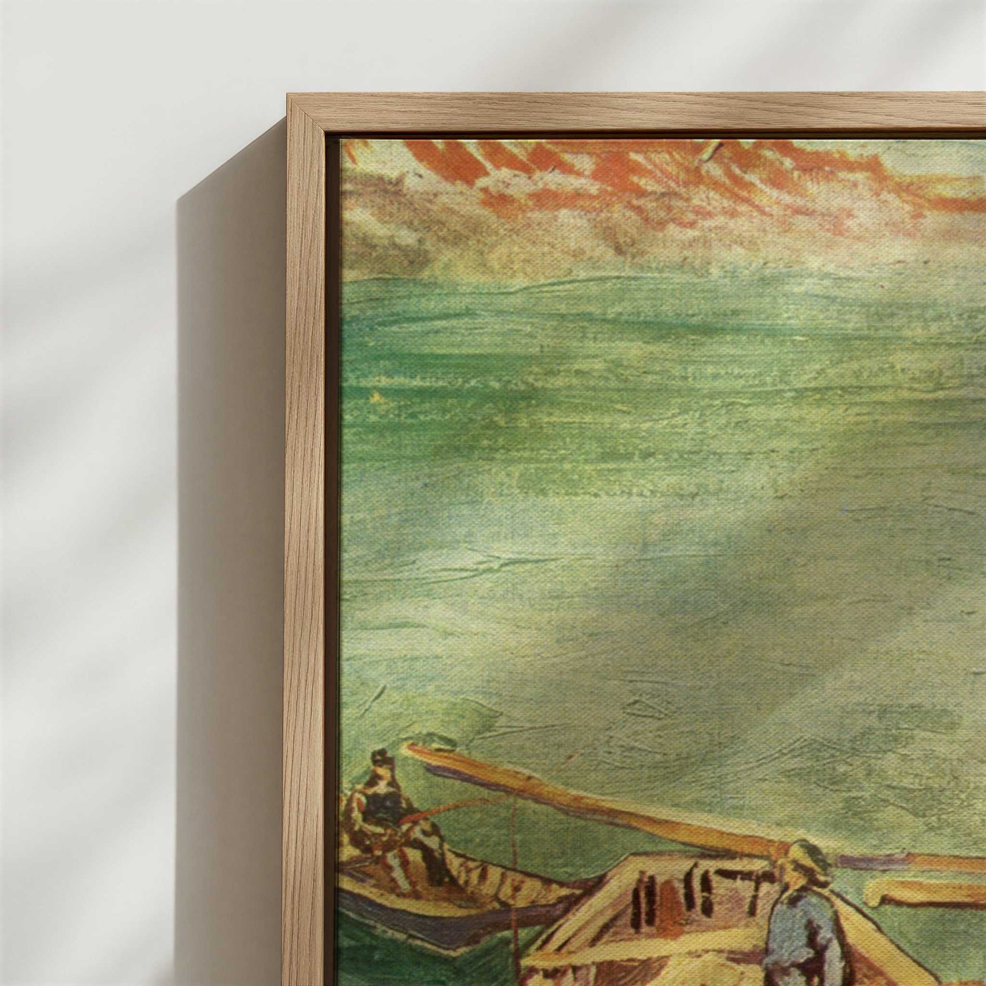 Framed Canvas - Close-up detail and texture of the framed canvas