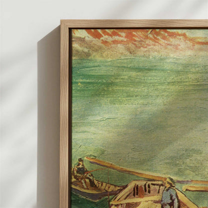 Framed Canvas - Close-up detail and texture of the framed canvas