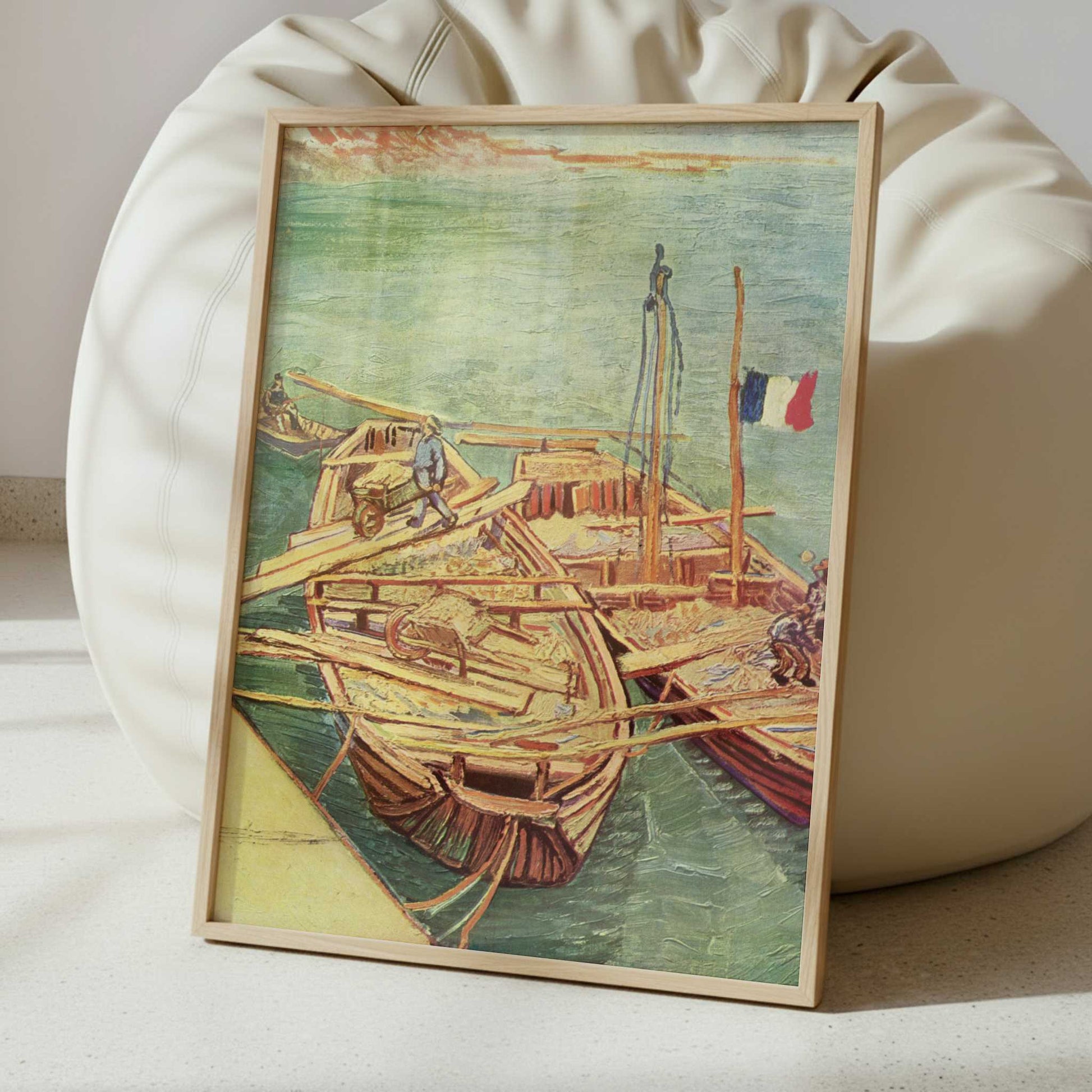 Boats on the Rhone (1888) by Van Gogh – Art Print - Interior inspiration