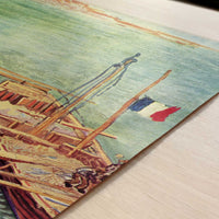 Boats on the Rhone (1888) by Van Gogh – Art Print - Close-up detail of the art print