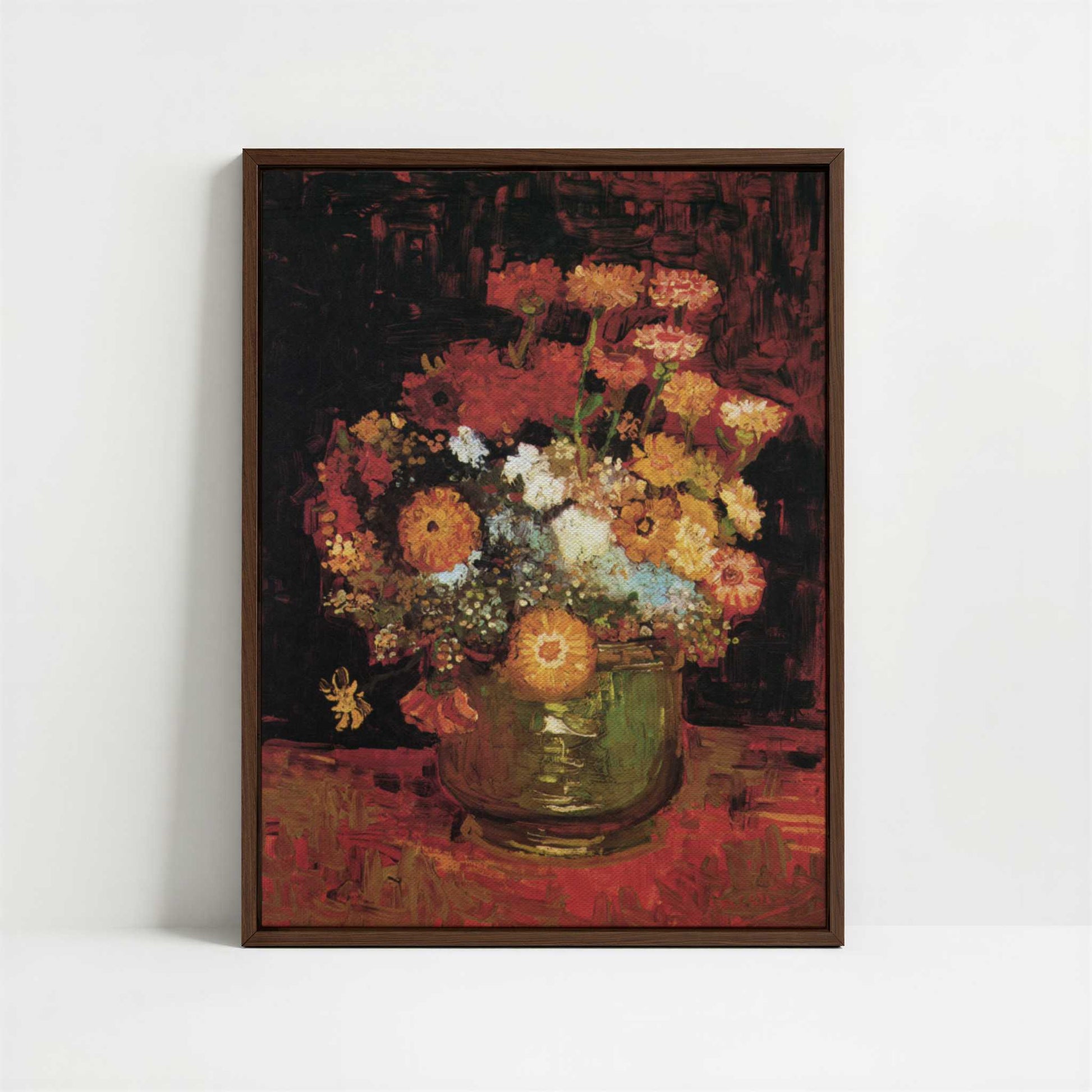 Framed Canvas - Framed canvas in dark wood color frame