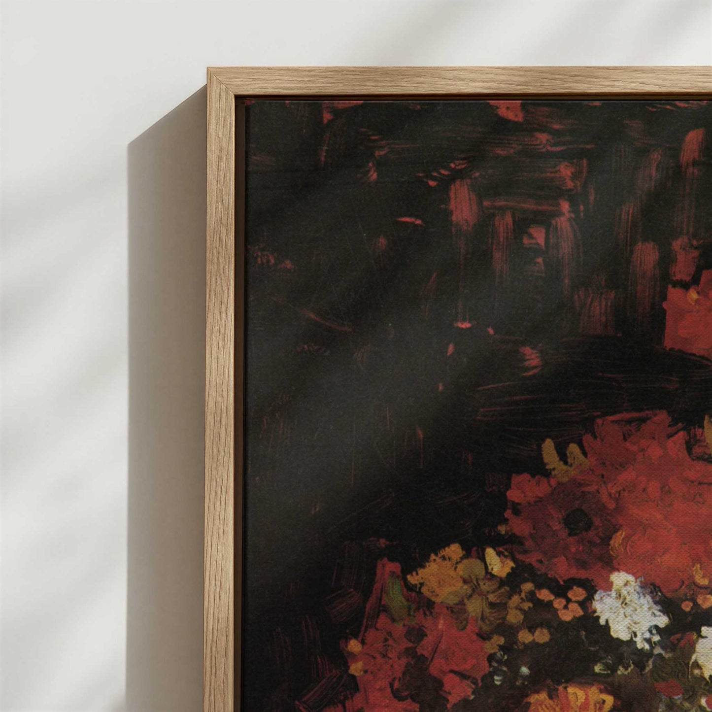 Framed Canvas - Close-up detail and texture of the framed canvas