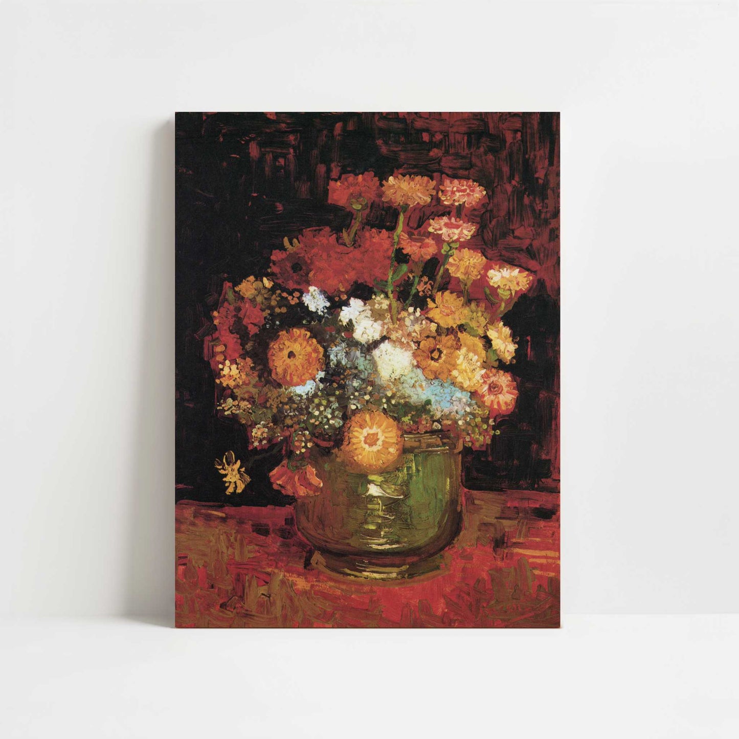 Bowl with Zinnias (1886) by Van Gogh – Art Print - Unframed art print