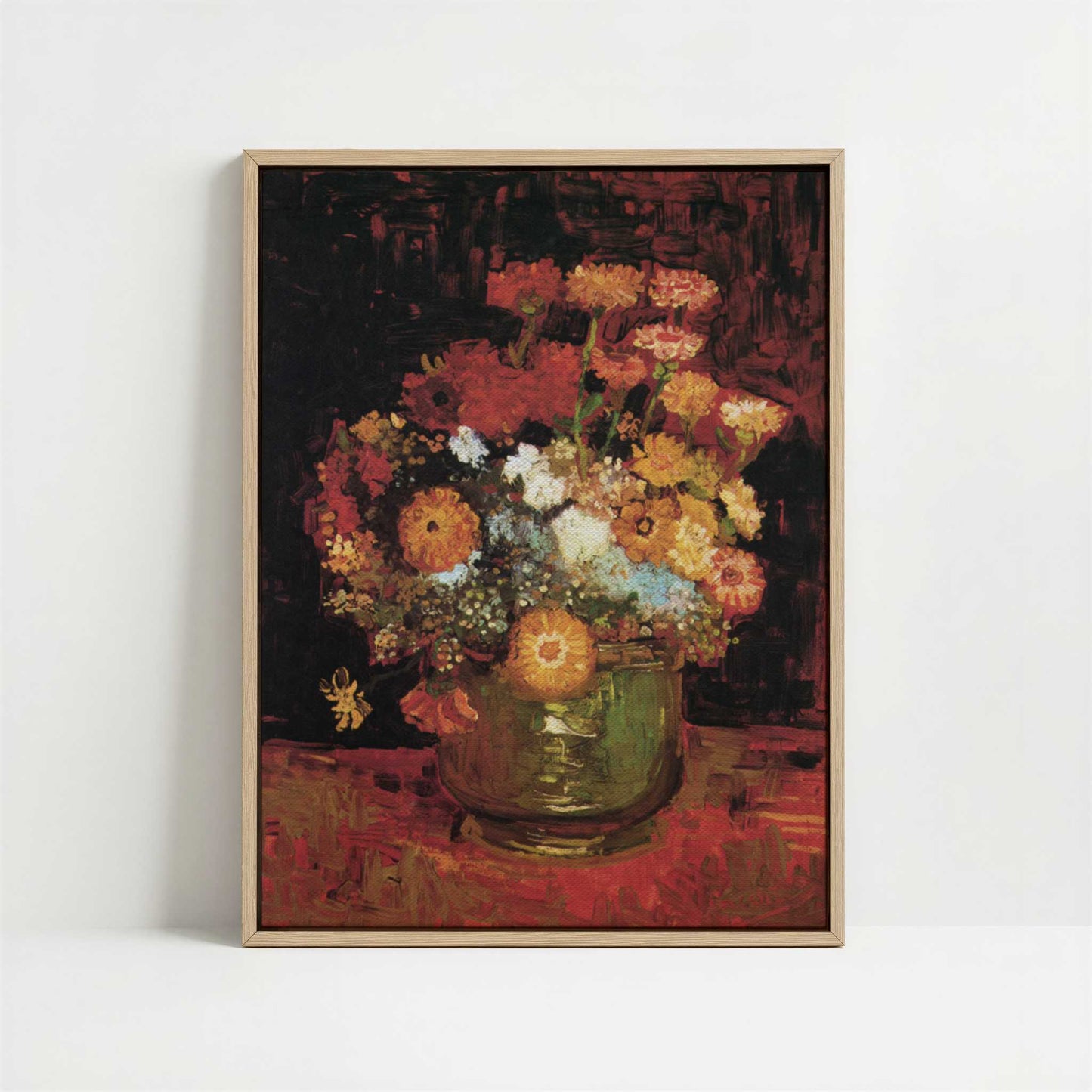 Framed Canvas - Framed canvas in oak color frame