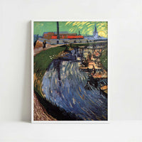 Canal with Women Washing (1888) by Van Gogh – Art Print - Art print in white frame
