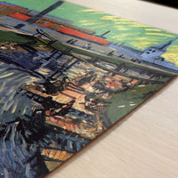 Canal with Women Washing (1888) by Van Gogh – Art Print - Close-up detail of the art print