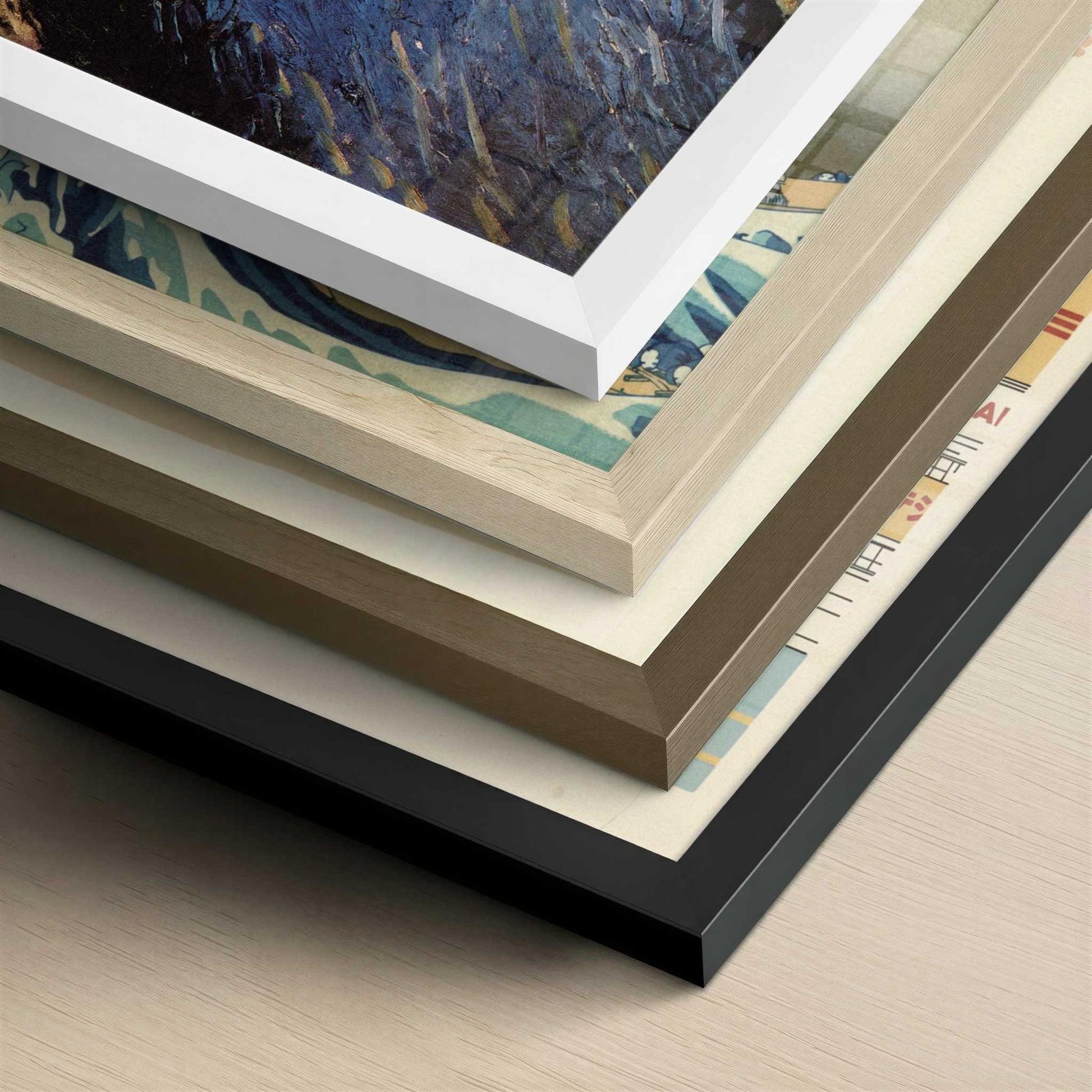 Canal with Women Washing (1888) by Van Gogh – Art Print - Close-up detail of the different frames