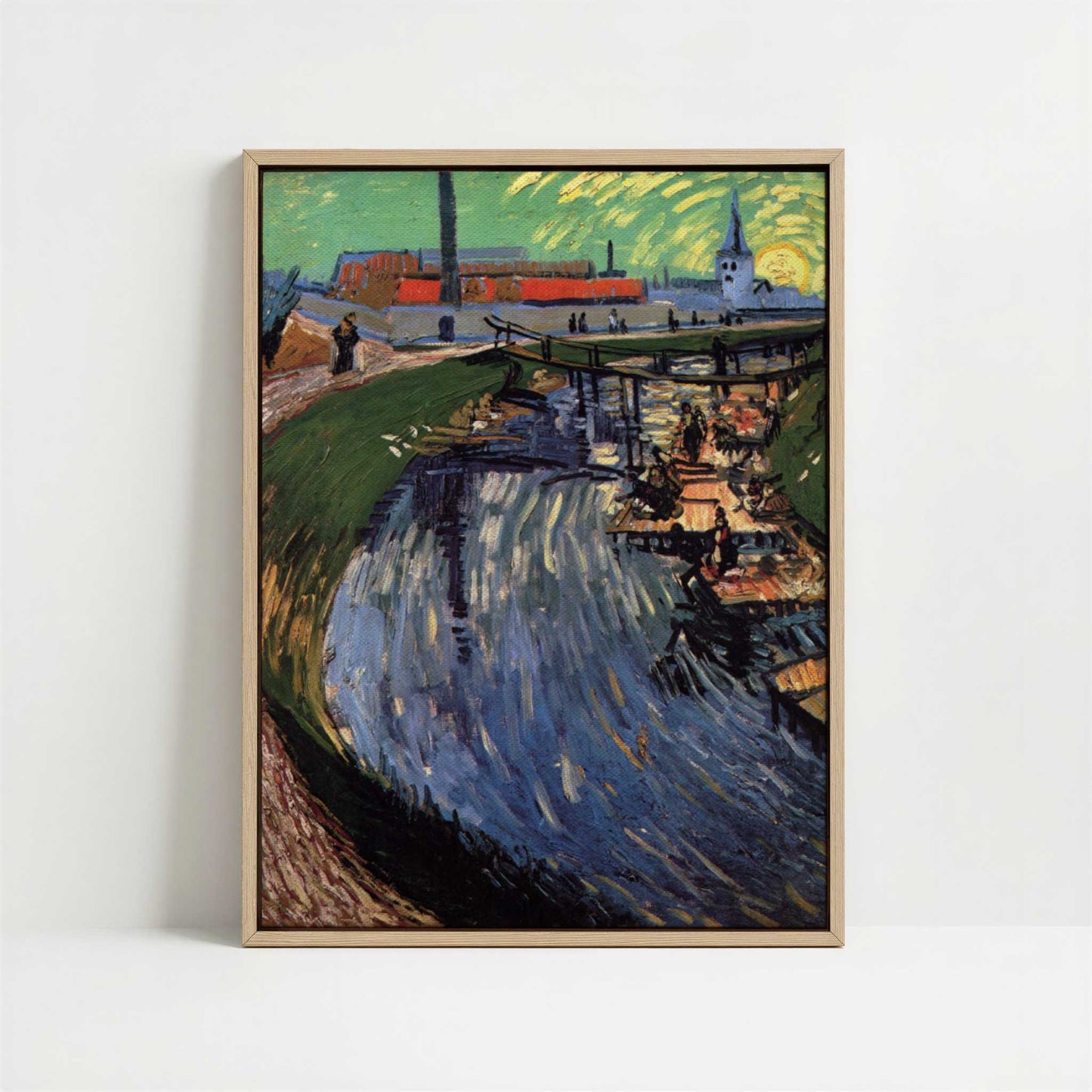 Framed Canvas - Framed canvas in oak color frame