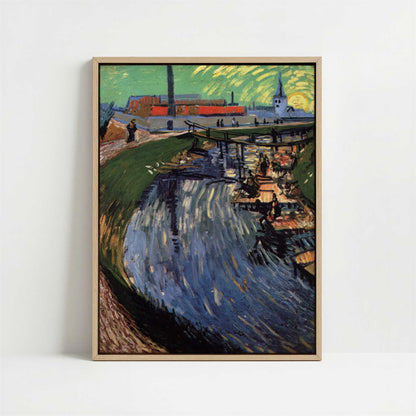 Framed Canvas - Framed canvas in oak color frame