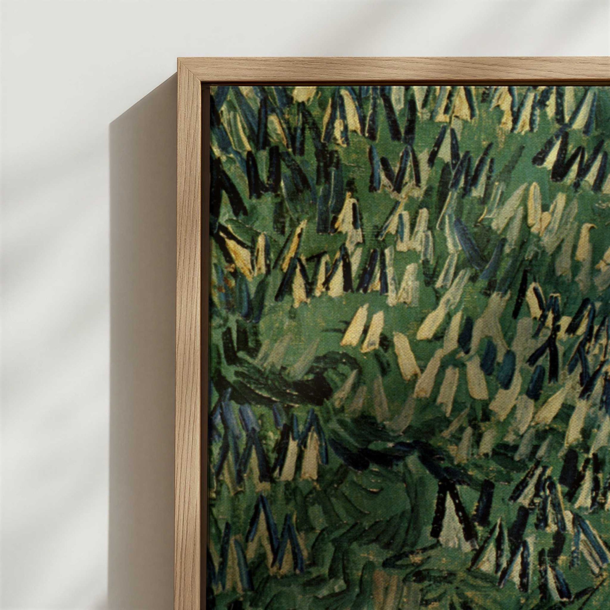 Framed Canvas - Close-up detail and texture of the framed canvas