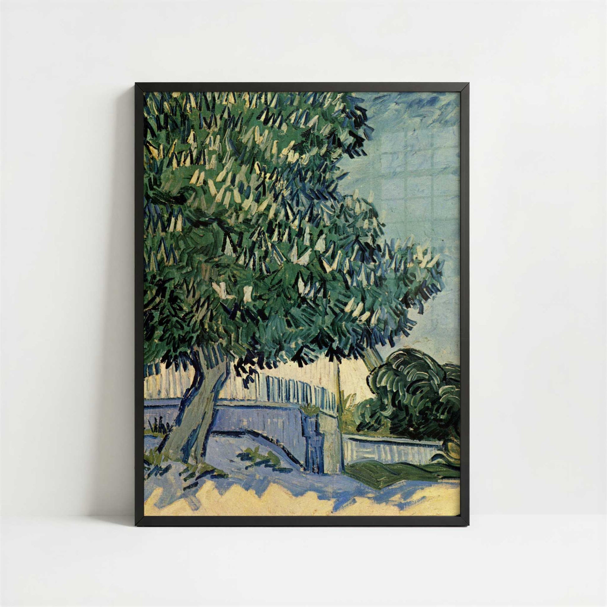 Chestnut Tree in Blossom (1890) by Van Gogh – Art Print - Art print in black frame