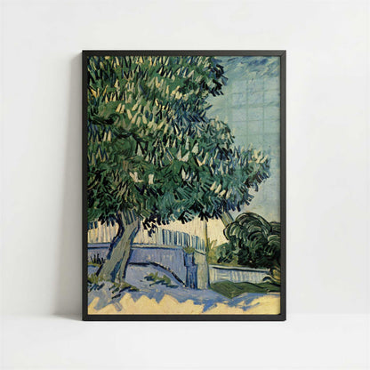 Chestnut Tree in Blossom (1890) by Van Gogh – Art Print - Art print in black frame