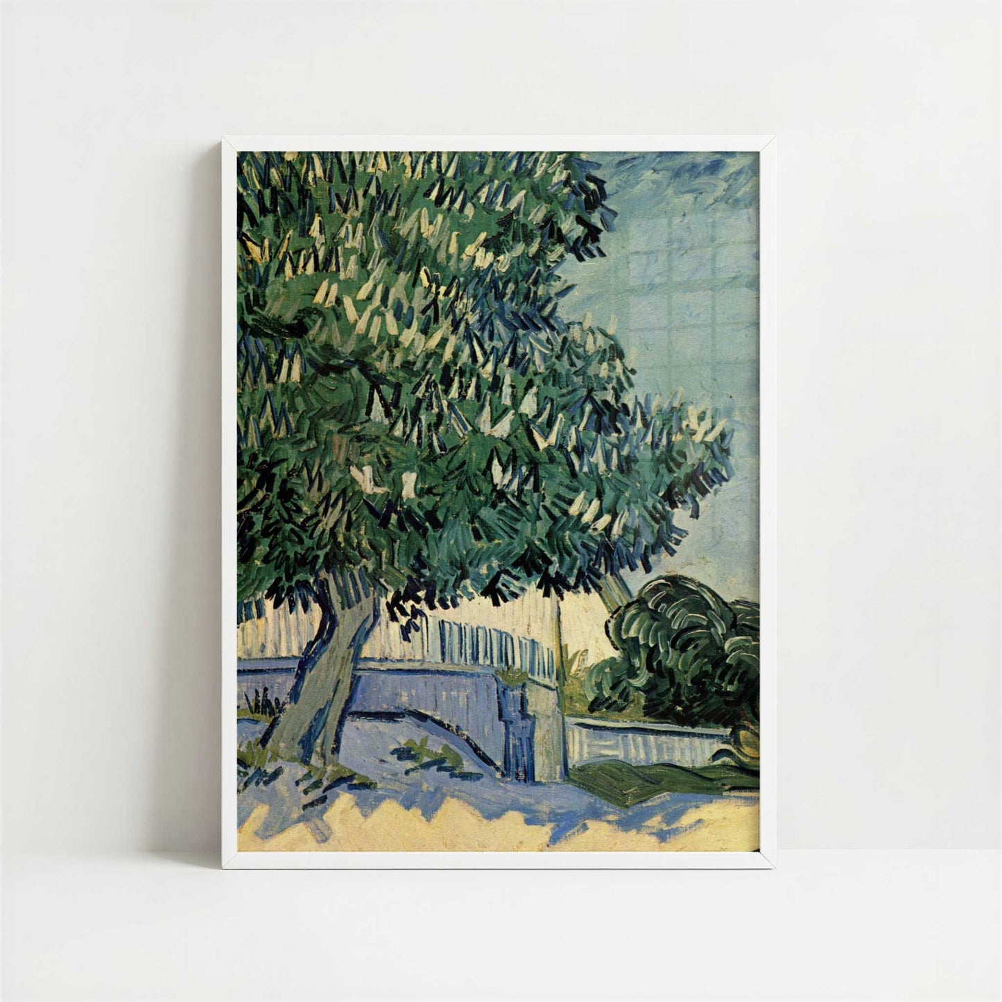 Chestnut Tree in Blossom (1890) by Van Gogh – Art Print - Art print in white frame