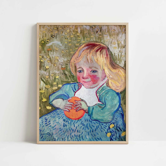 Child with Orange (1890) by Vincent van Gogh – Art Print - Art print in oak frame