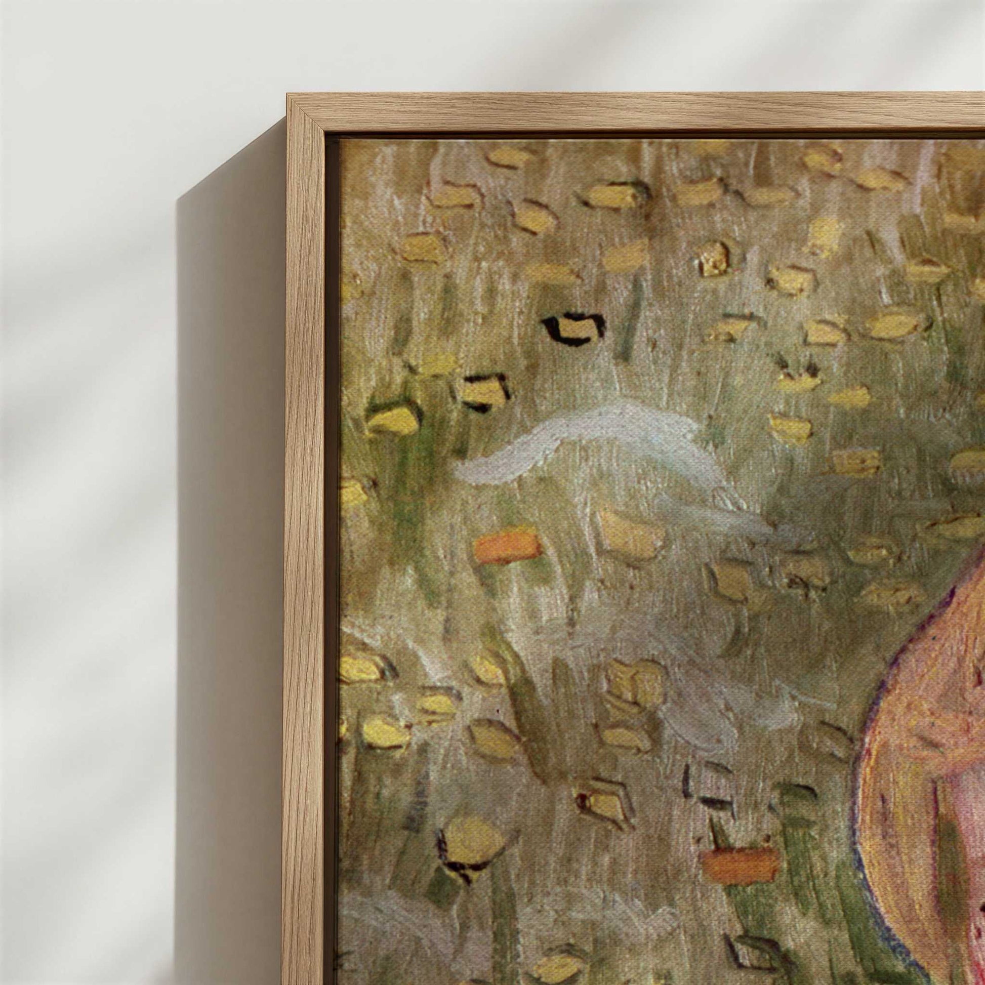 Framed Canvas - Close-up detail and texture of the framed canvas