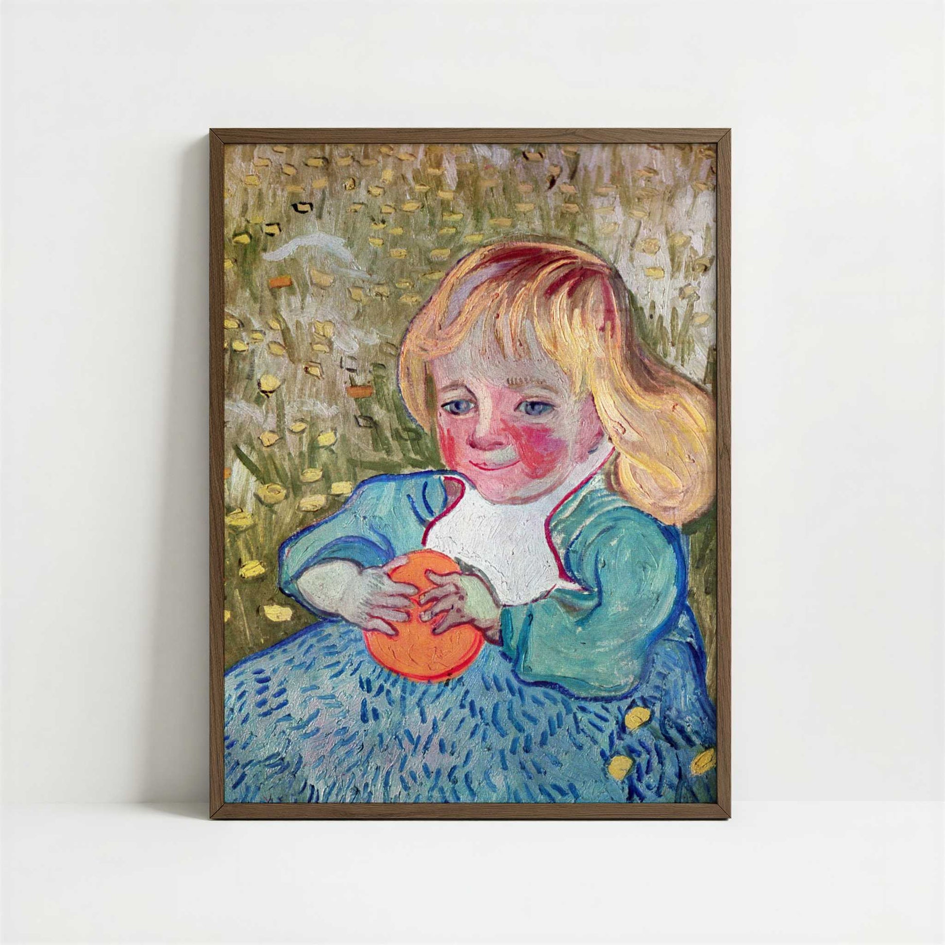 Child with Orange (1890) by Vincent van Gogh – Art Print - Art print in dark wood frame