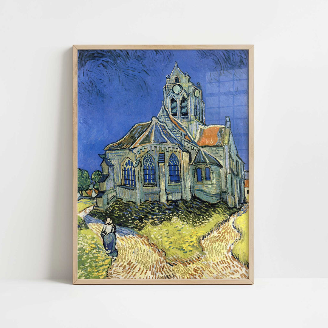 Church at Auvers (1890) by Vincent van Gogh – Art Print - Art print in oak frame