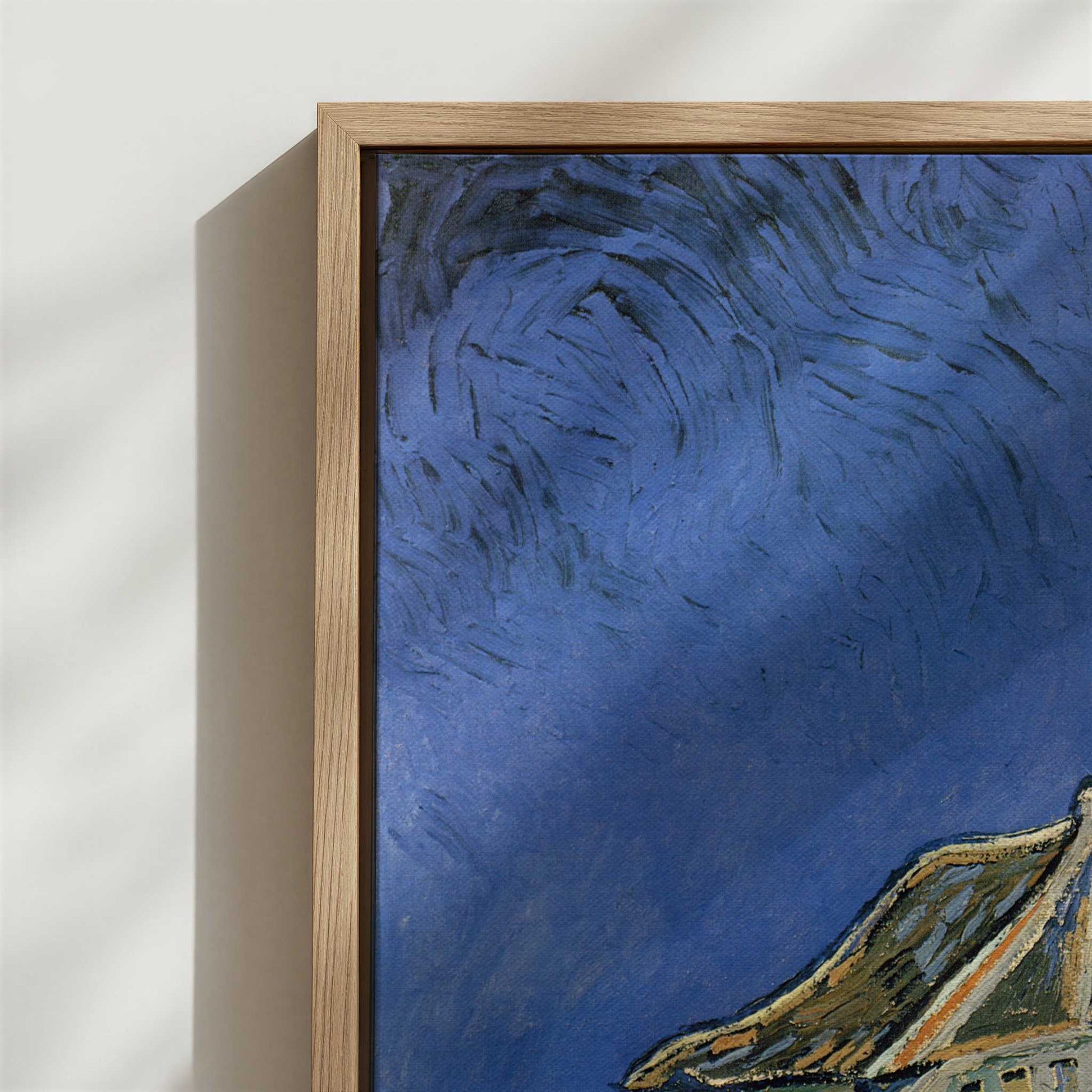 Framed Canvas - Close-up detail and texture of the framed canvas